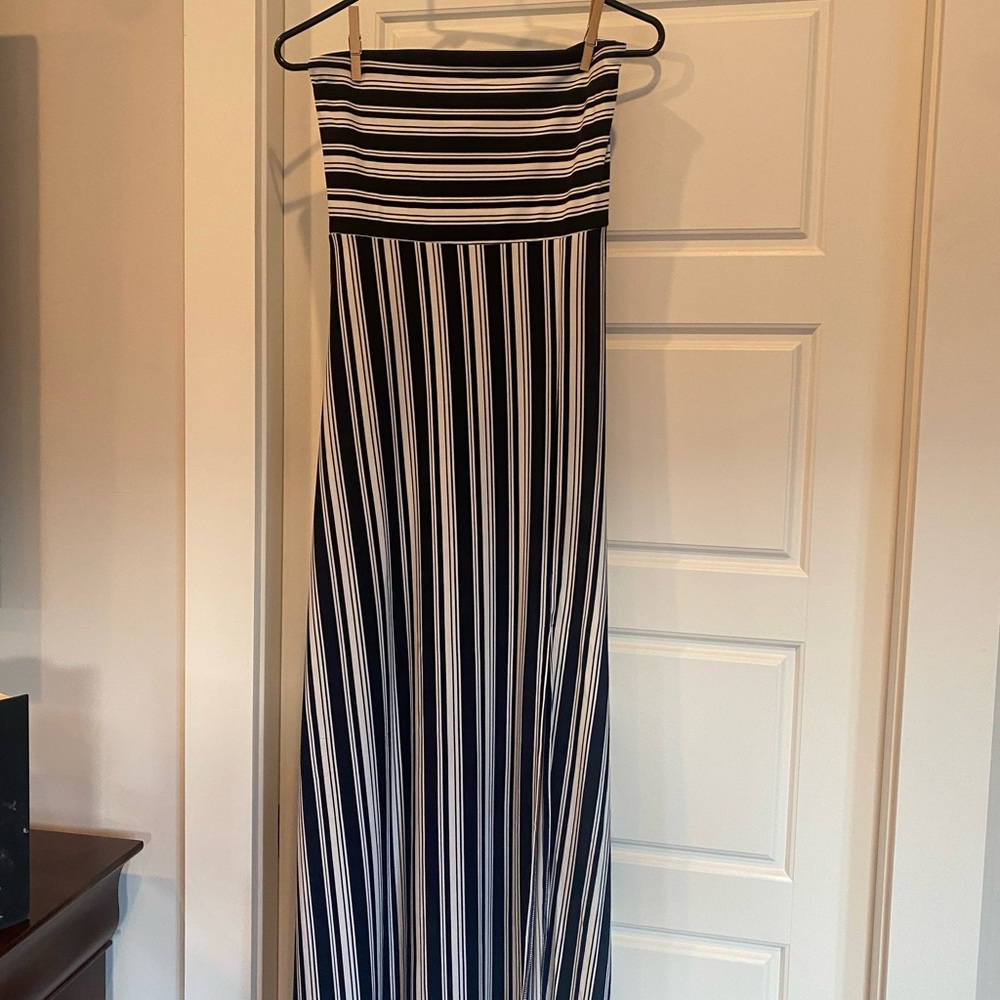 Banana republic tube maxi dress preppy navy